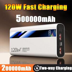 샤오미 200000mAh 파워뱅크 고용량 120W 초고속 충전 배터리 디지털 디스플레이 휴대용 아이폰 용