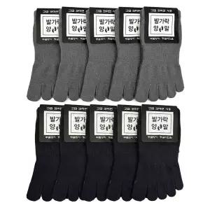 더엘피스 남성 코마면 단목 중목 발가락양말 10켤레 신사 정장 무좀 땀흡수 통풍 양말