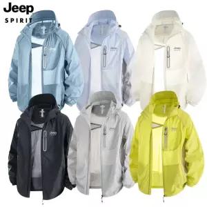 JEEP SPIRIT 여름 남녀공용 냉감 바람막이 후드 집업 경량 점퍼