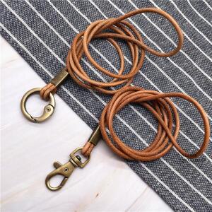 1PCS  가죽 매는 밧줄 넥 스트랩 휴대 휴대폰 가방 키 ID 신용 작업 카드 홀더 체인 Neckline DIY 목걸이