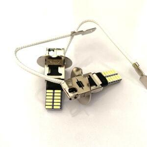 2pcs H3 2835 24 SMD LED 자동차 트럭 크세논 화이트 램프 안개등 DRL 전구 6500K 주간 주행 등 12V-24V Le