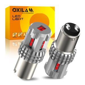 OXILAM 2피스 Canbus 1157 BAY15D P21/5W LED 전구 백업 역방향 조명 주간 주행 등 브레이크 지시등 오류