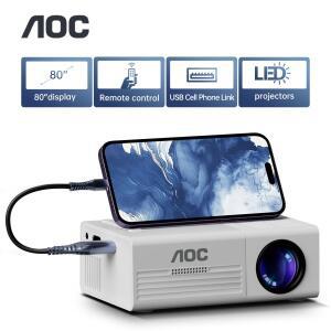 AOC 스마트 프로젝터 TFT LCD 1080P 와이파이 블루투스 미니 홈 시네마 야외 극장 휴대용