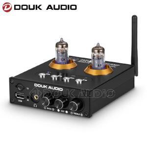Douk Audio HiFi 진공관 프리앰프 블루투스 5.0 수신기 스테레오 헤드폰 USB 음악 플레이어 P2