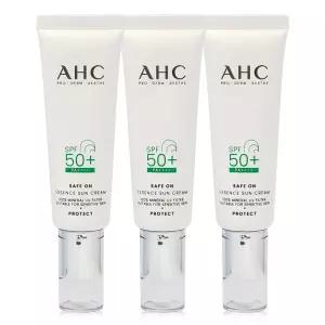 AHC 세이프온 에센스 선크림 SPF50+ PA++++ 50ml 3개/ 병풍추출물 저자극 / 시카크림 선케어 / 메이크업베이스