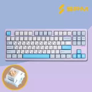 SPM PL87W 텐키리스 무선 기계식 키보드 퍼플 저소음 목새 리니어축