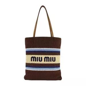 [미우미우(병행)][명품] 미우 미우 26SS 미우미우 라피아 여성 토트백 5BG248 2DO3 F04EM