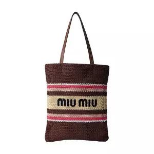 [미우미우(병행)][명품] 미우 미우 26SS 미우미우 라피아 여성 토트백 5BG248 2DO3 F05CP