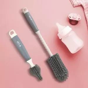납작모젖병솔세트 젖병세척솔 아기 미니실리콘 젖꼭지