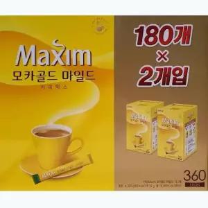 커피믹스 맥심 모카골드마일드 코코넛오일 180개2개입