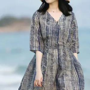 데일리원피스 브이넥여름 휴양지모시드레스 반팔여성 여름 휴양지 바캉스 여성