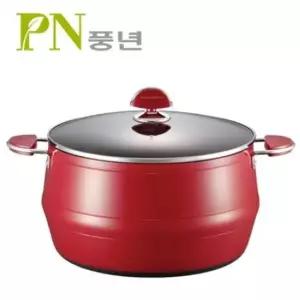 세라믹코팅 풍년 포시아 레드 곰솥 곰통 냄비 28cm