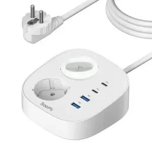 2구멀티콘센트 Soopii GaN 초고속충전 2구 콘센트 65W 4000W GC10
