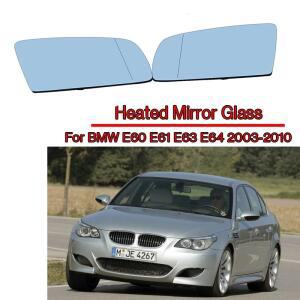 BMW 호환 5 시리즈 E60 E61 E63 E64 2003-2008 좌우측 차량용 블루 히팅 윙 미러 글라스 와이드 앵글 후방