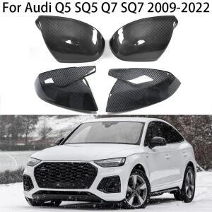 2009~2022년형 아우디 Q5, SQ5, Q7, SQ7, Q5, Q7 자동차용 실제 카본 섬유 재질의 후방 측면 미러 커버입니