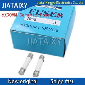 100개 6X30MM 세라믹 퓨즈 튜브 F 고속 250V 7A 8A 12A 15A 20A 25A 30A