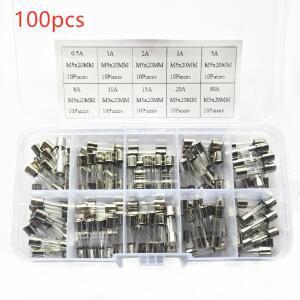 100/50개 5x20mm 6x30mm 퀵 블로우 유리관 퓨즈 모음 키트 앰프 0.5A 1A 2A 3A 5A 8A 250V