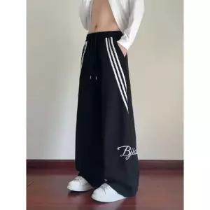 바지 남사친 캐주얼 지금딱 봄가을 통 트렌드 자수 트레이닝 스트라이프 OOTD3