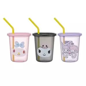 [하프클럽/알티피아]빨대컵 스케이터 마이멜로디 쿠로미 텀블러 320ml 스트로 빨대물통 3P세트