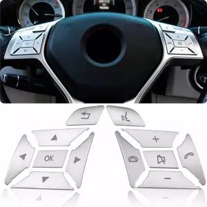 메르세데스 벤츠 SL GLA CLA 클래스와 G E C M A 버튼 휠 내부 장식 트림 실버모델 GLK 호환되는 CLS SLK B