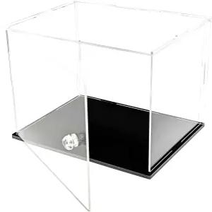 검은색 베이스가 있는 투명 아크릴 디스플레이 케이스 뚜껑이 보관 상자 수거 용기111111cm 444인치