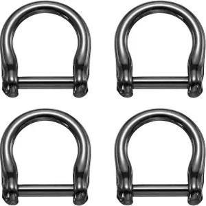 ucell 4Pcs 샤클 호스슈 D링 나사 12mm12인치 키 홀더 U자형 버클 DIY 가죽 공예 열쇠고리용 지갑 스트랩