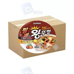 쫄깃한면발 팔도 짬뽕왕뚜껑 컵라면 해물 짬뽕라면 110g 18개