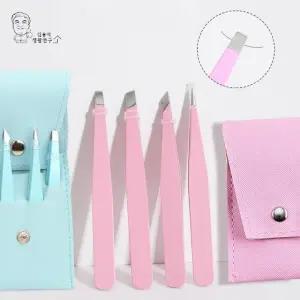 고품질 족집게 4종 세트 눈썹정리 쪽집게 사선형 핀셋 집게 눈썹칼 (WE3CC39)