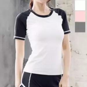 흰색티셔츠 여자상의 반팔티셔츠 요가복상의 요가복 레쉬가드 WFO3F0S