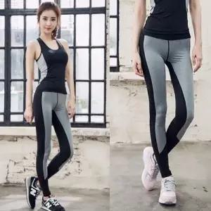 그레이 블랙 배색 레깅스 요가복 스포츠웨어 필라테스 여성 긴바지 WFO3JKV