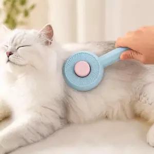 반려동물 슬리커 빗 강아지 고양이 단모 털 관리 브러쉬 블루 WFOFPD3