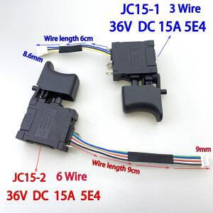 무선 전기 드릴 방진 속도 제어 푸시 버튼 트리거 스위치 MOD JC15-2 36V DC 15A 9mm 8.6mm 리튬