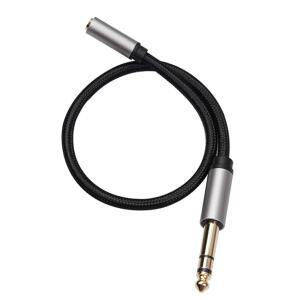 헤드폰 폰 PC 앰프 기타용 Aux 케이블 TRS 1/8 잭-1/4 플러그 어댑터 3.5mm 암-6.35mm 수 오디오