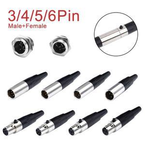 5pcs 미니 XLR 3/4/5/6Pin 암커넥터 수 소켓 마이크 오디오 커넥터 케이블 납땜 MlC 어댑터 비디오 연결