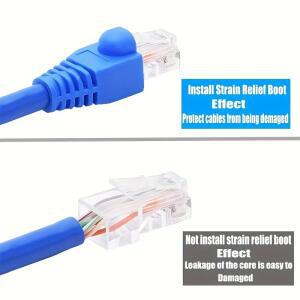 10/50개 RJ45 커넥터 UTP Cat5e/Cat6/STP Cat7 - 외피 8P8C 이더넷 패스 스루 플러그 케이블 보호 슬리브로