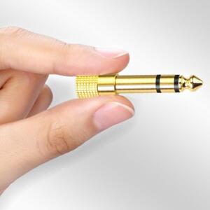 4/8pcs 6.35mm 1/4 남성-1/8 금도금 여성 TRS 스테레오 잭 오디오 어댑터 기타 앰프 스피커 헤드폰용