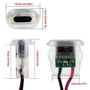 2핀 USB 타입C 5A 입력 충전 소켓LED 조명 포함 플레이트 방수 전원 포트 TYPE-C 암 커넥터 잭