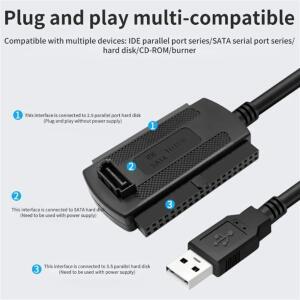 2.5 3.5인치 IDE  인터페이스 하드 드라이브를 PC PC 노트북에 연결하는 USB 2.0 - 어댑터 케이블