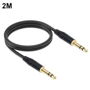 1/4인치 TRS 케이블 1M 2m 3M 5m 6.35mm 스테레오 잭 밸런스드 오디오 패스 코드 악기 일렉트릭 기타 베이