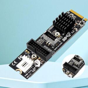 M.2 M 키 PCIe-USB 3.1 어댑터 확장 카드 타입C19/20PIN 변환기