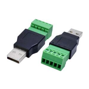 컴퓨터 핸드폰 키보드 마우스 USB 플러그 타입 A 2.0 무납땜 남성/여성 스크류 커넥터쉴드 어댑터 포함