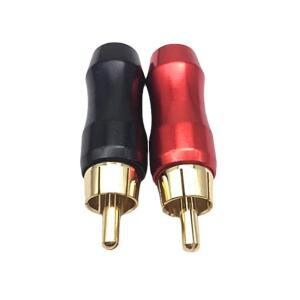 금도금  RCA HIFI 커넥터 수커넥터 점퍼케이블 스피커 어댑터 비디오 오디오 와이어 블랙 레드 4개 8 16개