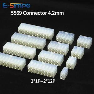 10pcs MX4.2 5557 4.2mm 이중 행 직선 5569-2x1/2/4/6/8/10/12A 2P-24핀 자동차 ATX 커넥터 DIP핀