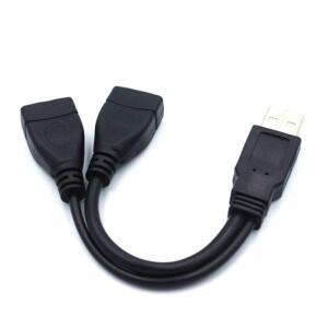 15-30cm  USB 2.0 케이블 이중 분배기 어댑터 1:2 2 수 전원 연장