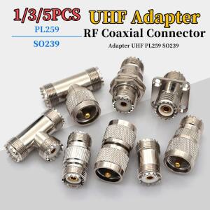 1/3/5pcs 어댑터 UHF PL259 SO239-UHF/N 남성/암커넥터 직선형 직각 플랜지 T  RF 동축 커넥터