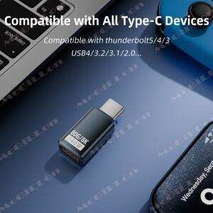 Thunderbolt 5 PD240W USB4 V2.0 Type-C-타입C  충전 변환 어댑터 80Gbps 데이터 커넥터 8K@60Hz OTG