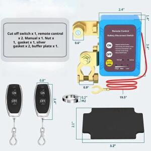 12V24V 원격 배터리 차단 스위치 자동 킬 누전 방지 마스터 트럭용 리모컨 포함)
