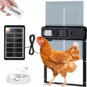 타이머 및 광 센서 LCD 디스플레이 리모컨 4가지 모드 알루미늄 합금 자동 치킨 코프 도어 솔라 안티 핀치