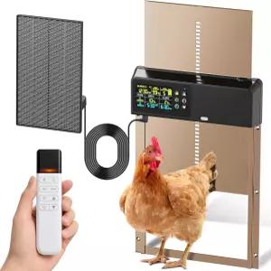 자동 닭장 문 3500mAh 태양광 발전 656피트 장거리 리모컨 직관적인 컬러 LCD 디스플레이 핀치 방지 안전