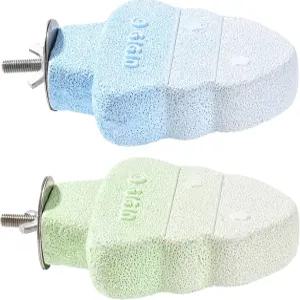 2팩 새 부리 갈기 돌 케이지 화산암 광물질 농어용 앵무새 잉꼬를 위한 액세서리 버디 코카티 러브버드